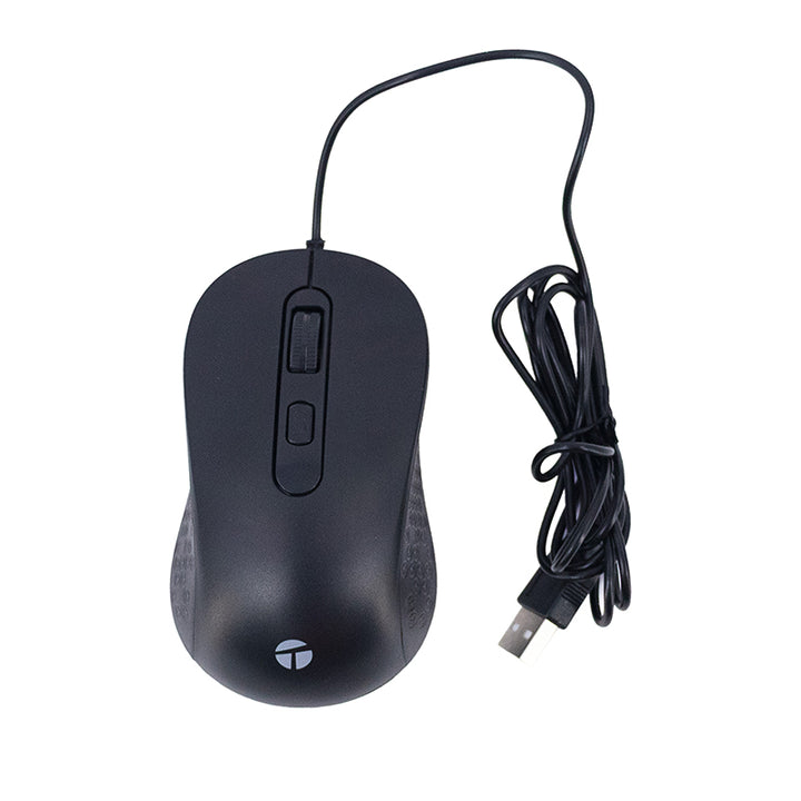 Mouse óptico Teros TE-1229S USB, 4 botones, negro - Achorao