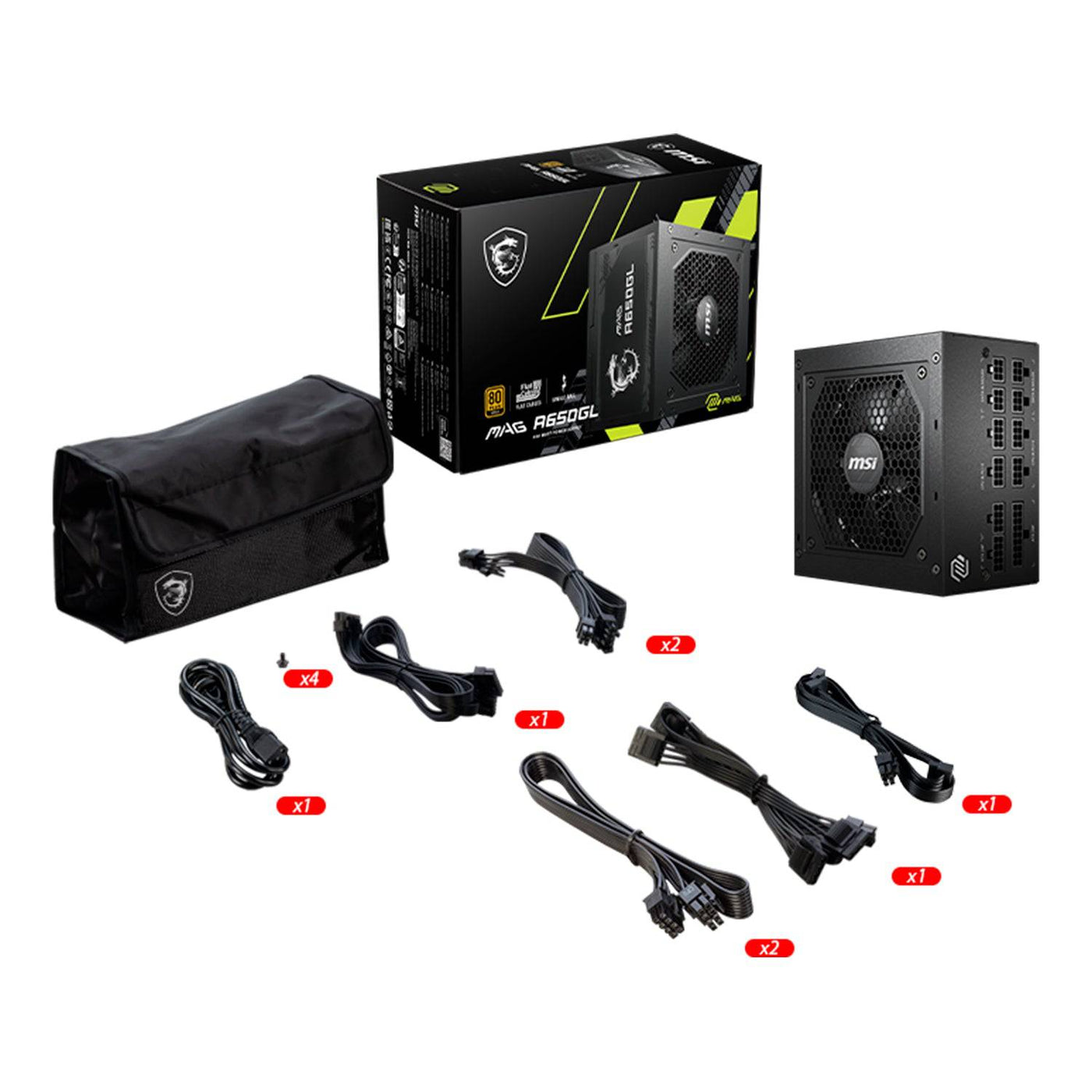 Fuente de alimentación MSI MAG A650GL, 650W, 80 PLUS Gold, Formato ATX - Achorao