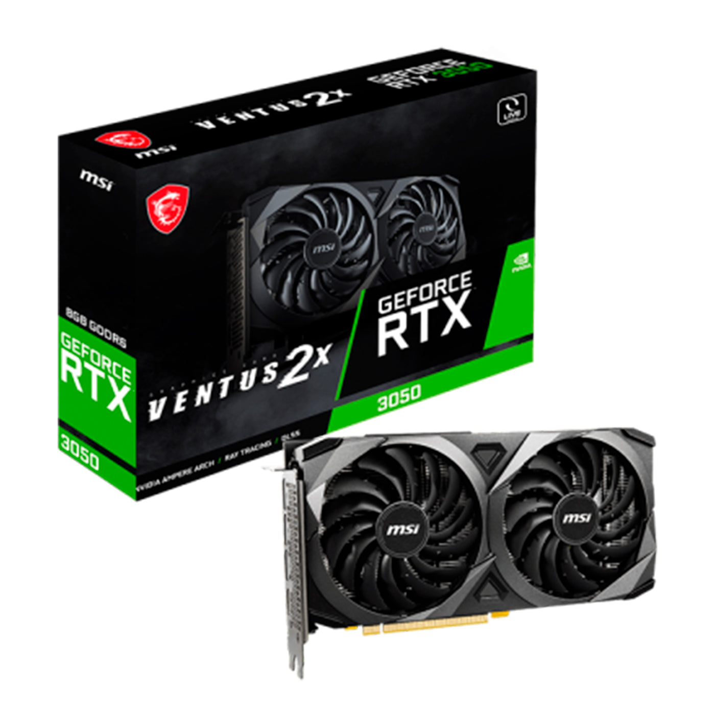 Tarjeta de video GeForce RTX 3050 Ventus 2x XS 8GB, GDDR6 - Achorao
