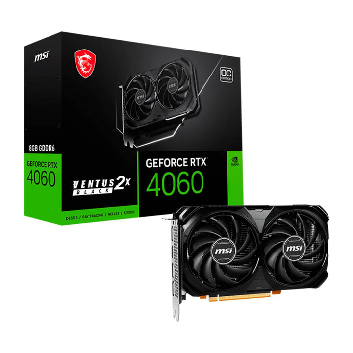 Tarjeta de video MSI GeForce RTX 4060 VENTUS 2X BLACK 8G OC, 8GB GDDR6, PCIe Gen 4.0 x8 - Achorao