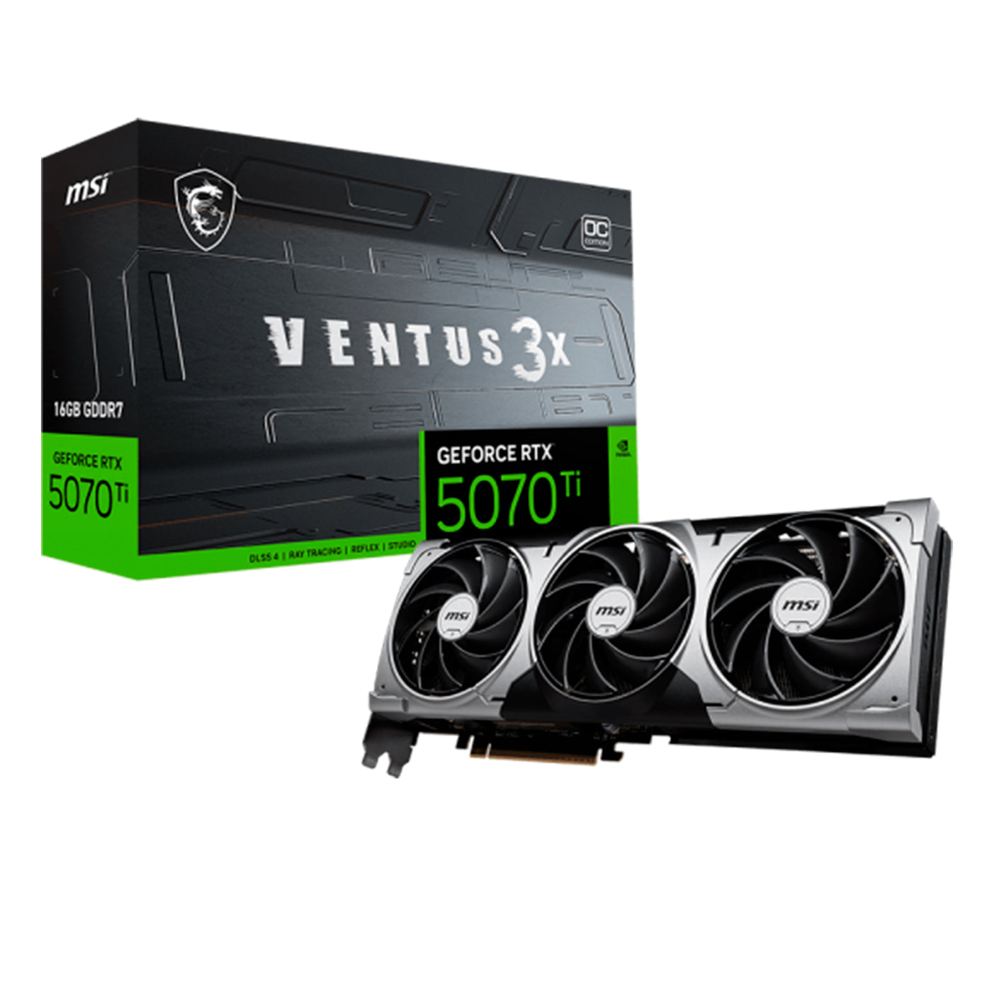 Tarjeta de video MSI RTX 5070 TI VENTUS 3X OC 16G GDDR7, PCIe Gen 5 - Achorao