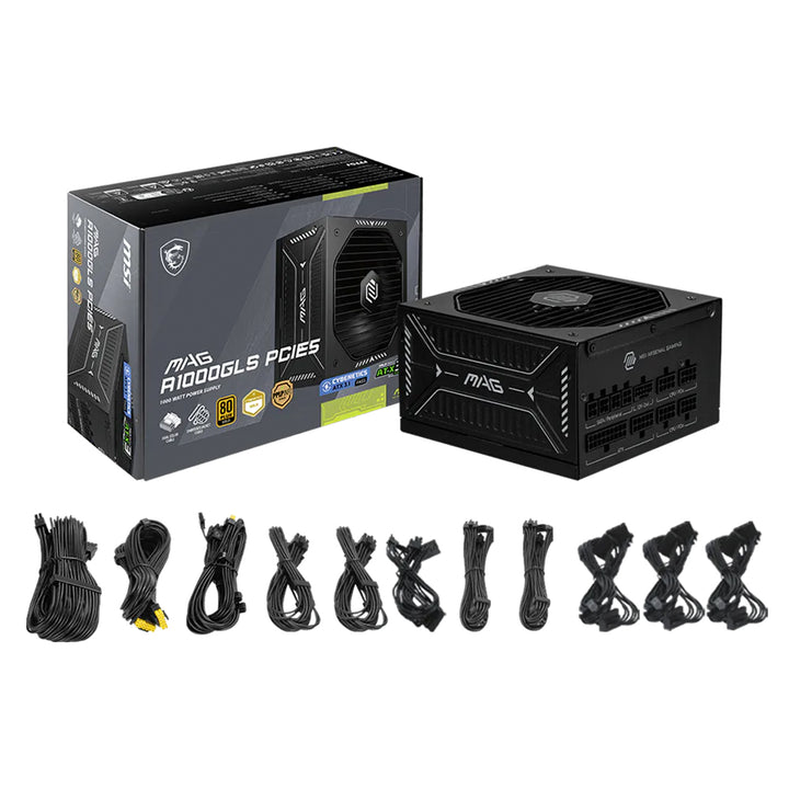 Fuente de poder MSI MAG 1000GLS, 1000w 80+ Gold PCIe 5.0, modular