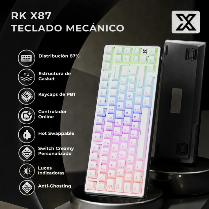 Teclado gamer mecánico Royal Kludge RK X87, cableado - Achorao