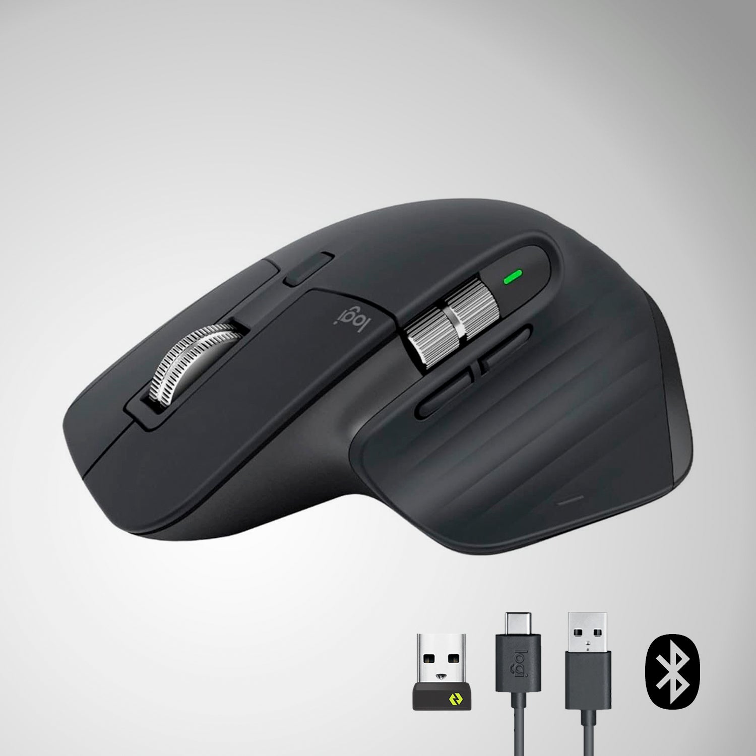 Mouse Logitech MX Master 3S, inalámbrico, Bolt + Bluetooth