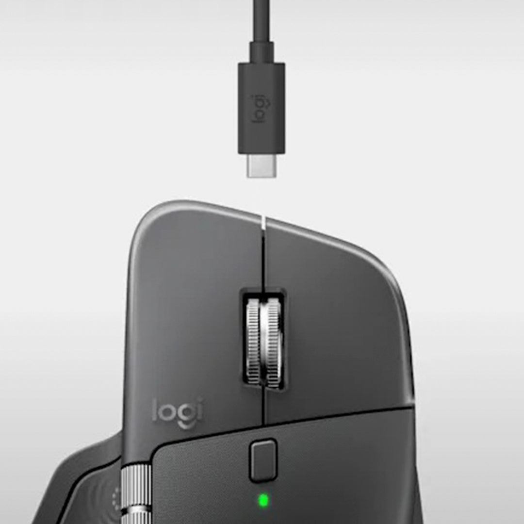 Ratón inalámbrico Logitech MX Master 4 para oficina con receptor y conexión Bluetooth, diseñado para productividad y comodidad.