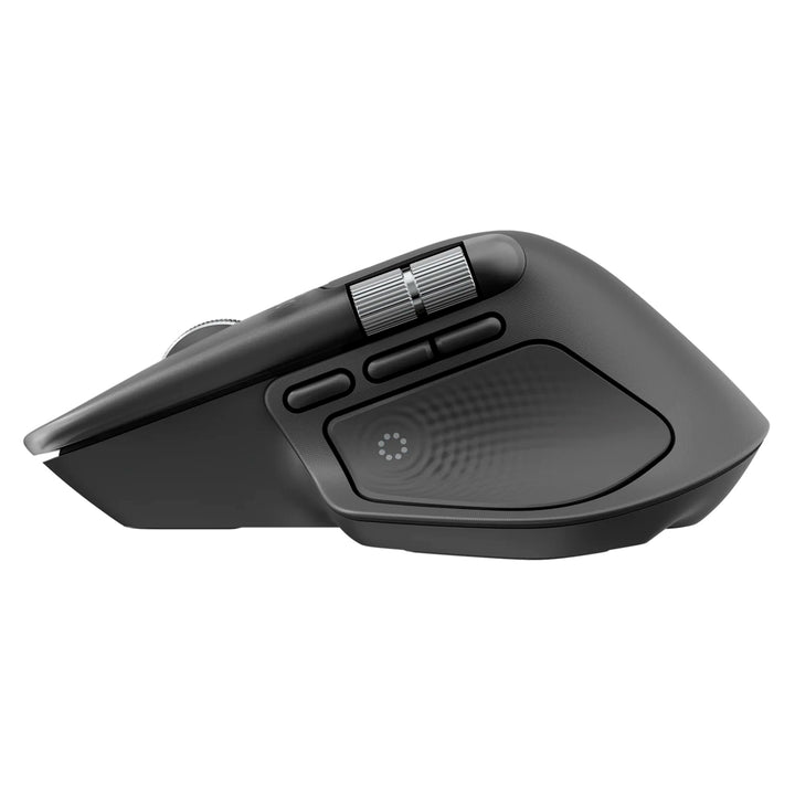 Ratón inalámbrico Logitech MX Master 4 en color grafito, con receptor y conectividad Bluetooth para oficina.