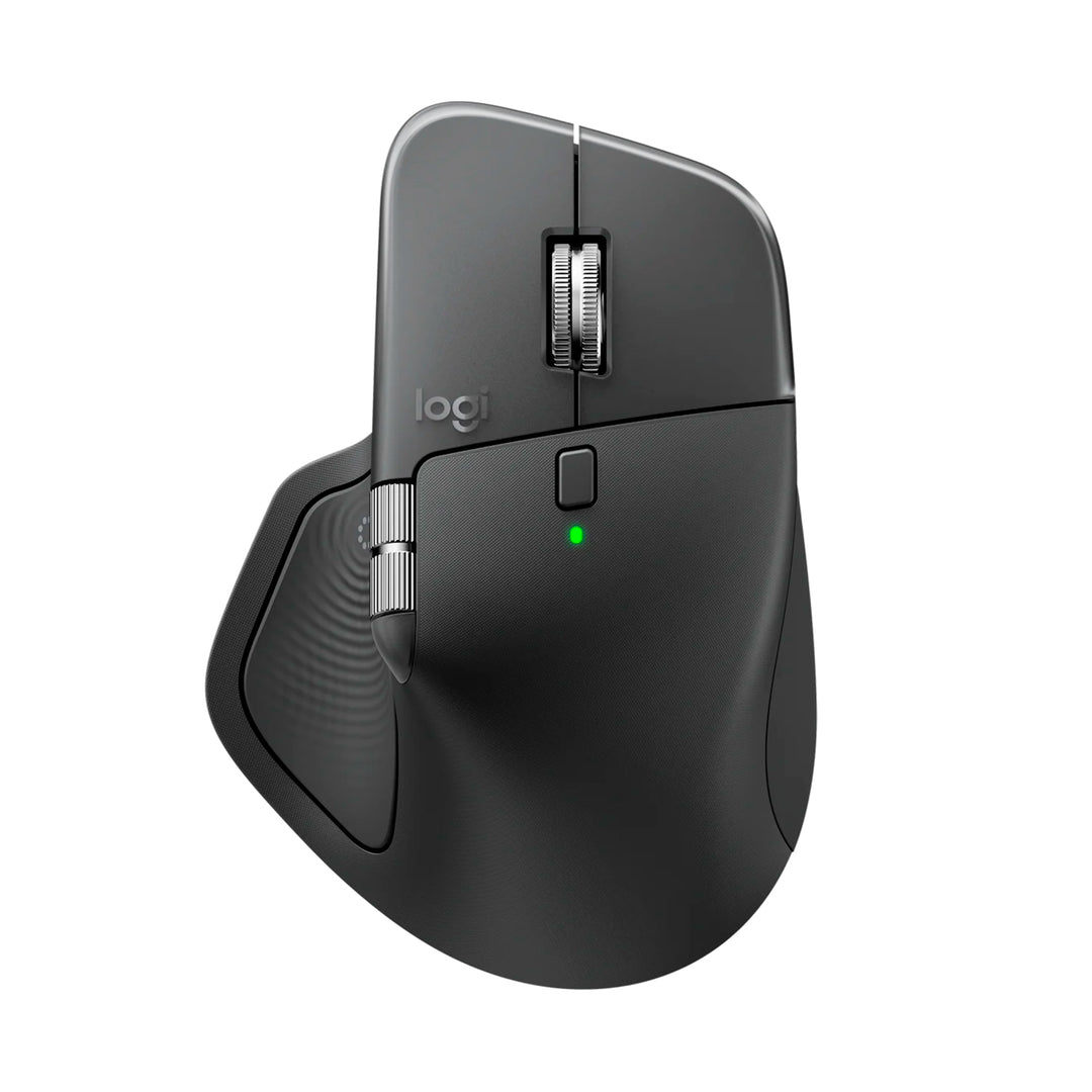 Ratón Logitech MX Master 4 inalámbrico en color grafito con receptor y conectividad Bluetooth, ideal para oficina.