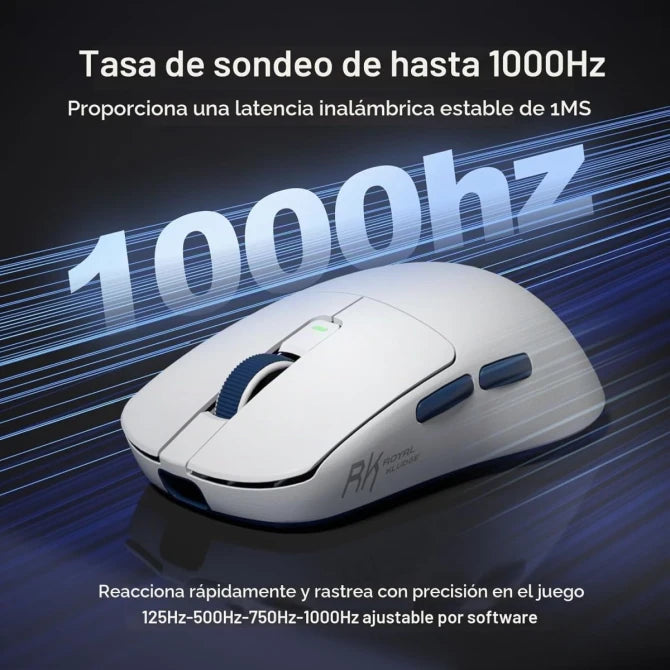 Mouse gamer Royal Kludge M30 White Blue