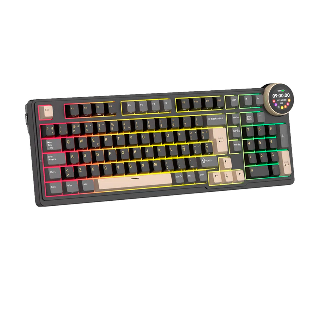 Teclado mecánico gamer Royal Kludge RK-N99 Inalámbrico Español PHANTOM - CREAM SWITCH
