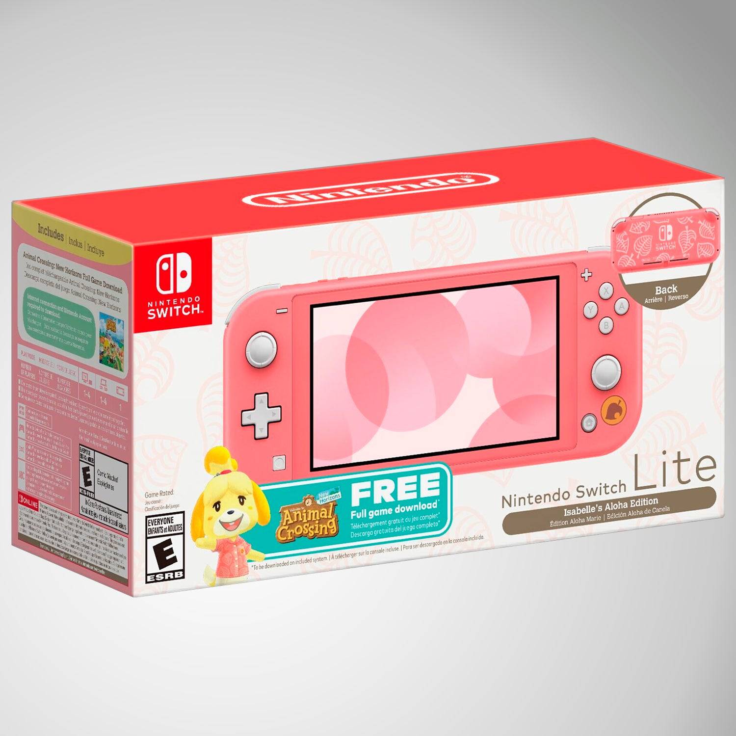 Consola Nintendo Switch Lite, Coral, edición Animal Crossing Aloha