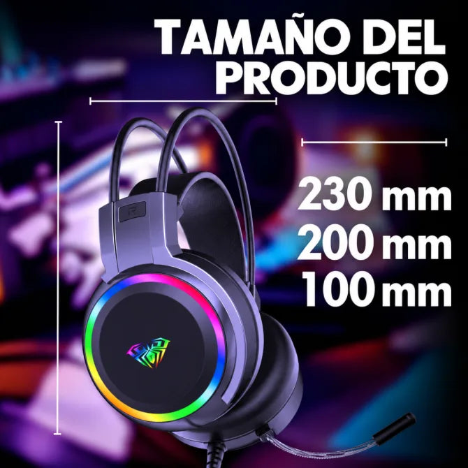 Audífonos gamer Aula S608 Cableado BLACK
