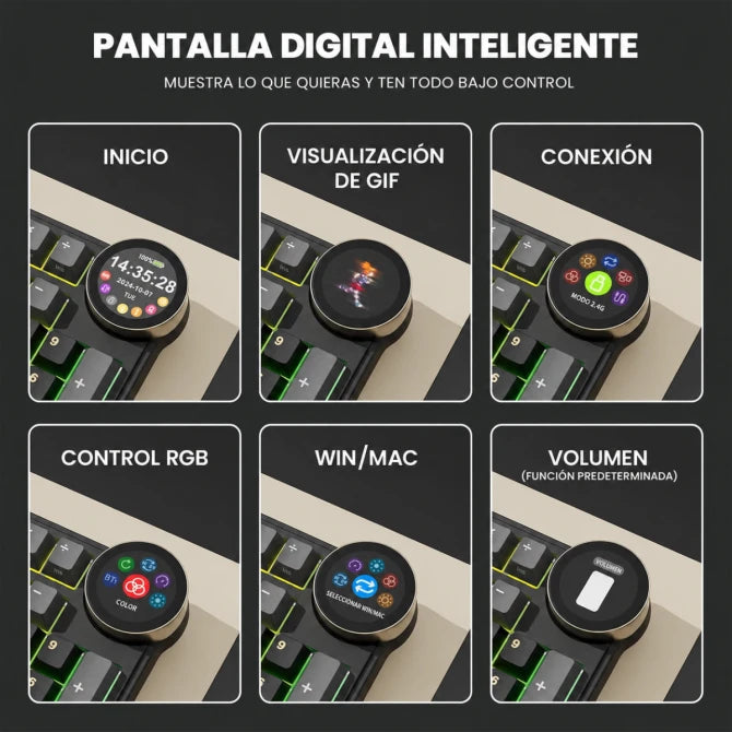 Teclado mecánico gamer Royal Kludge RK-N99 Inalámbrico Español PHANTOM - CREAM SWITCH