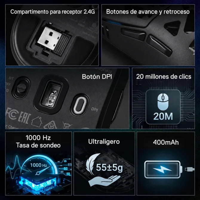 Mouse gamer Redragon PRISM PRO M997 Inalámbrico BLACK