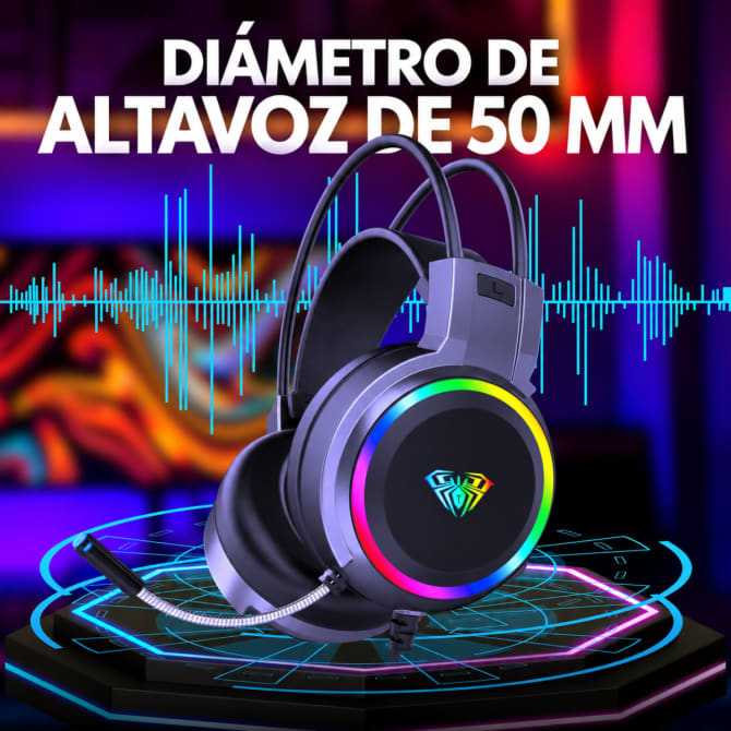Audífonos gamer Aula S608 Cableado BLACK