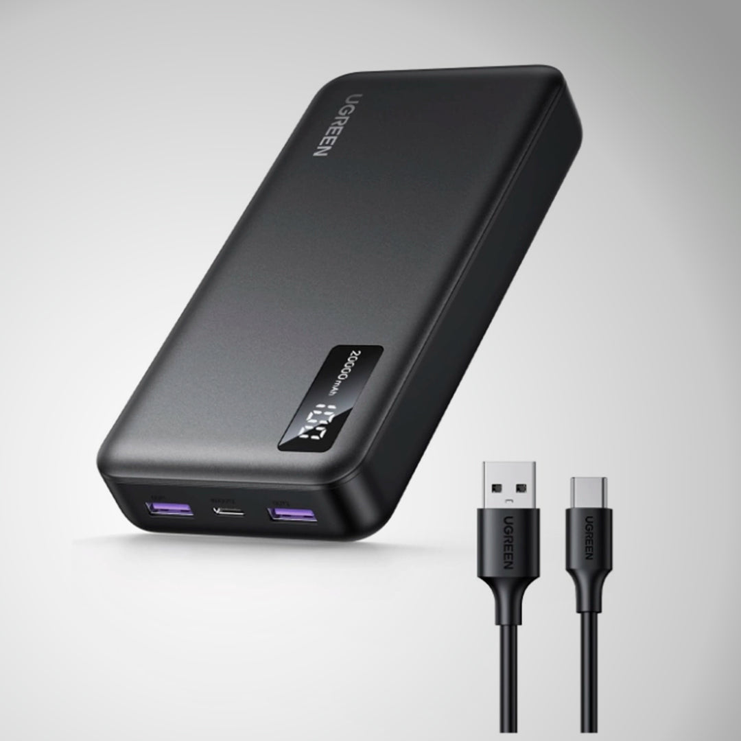 Power bank UGREEN PB312 20000 mAh, 20 W, carga rápida bidireccional Grafito - Achorao