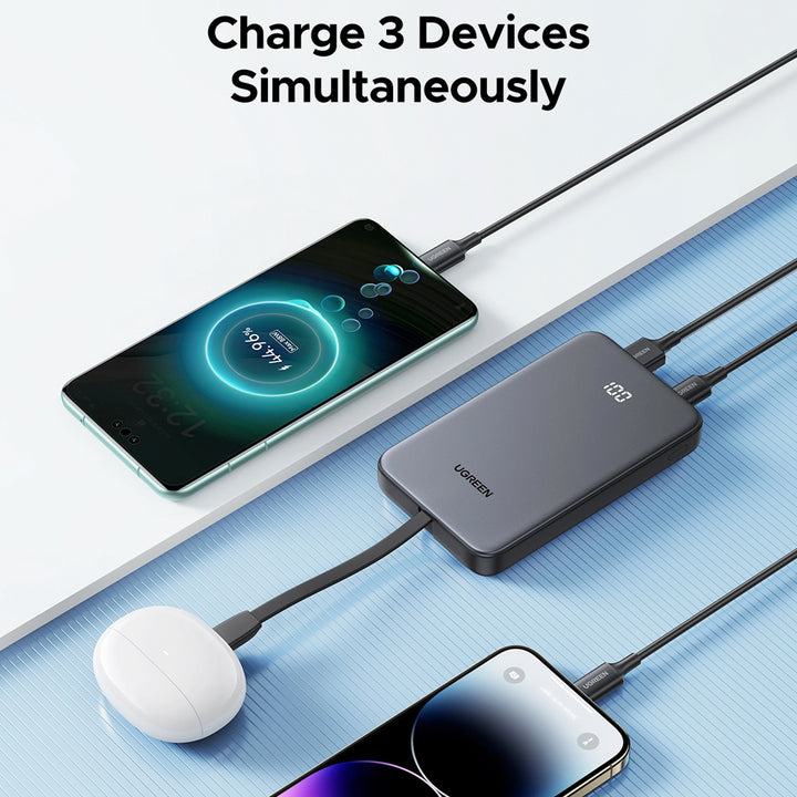 Power Bank UGREEN de 20 W con cable integrado 75161B PB526