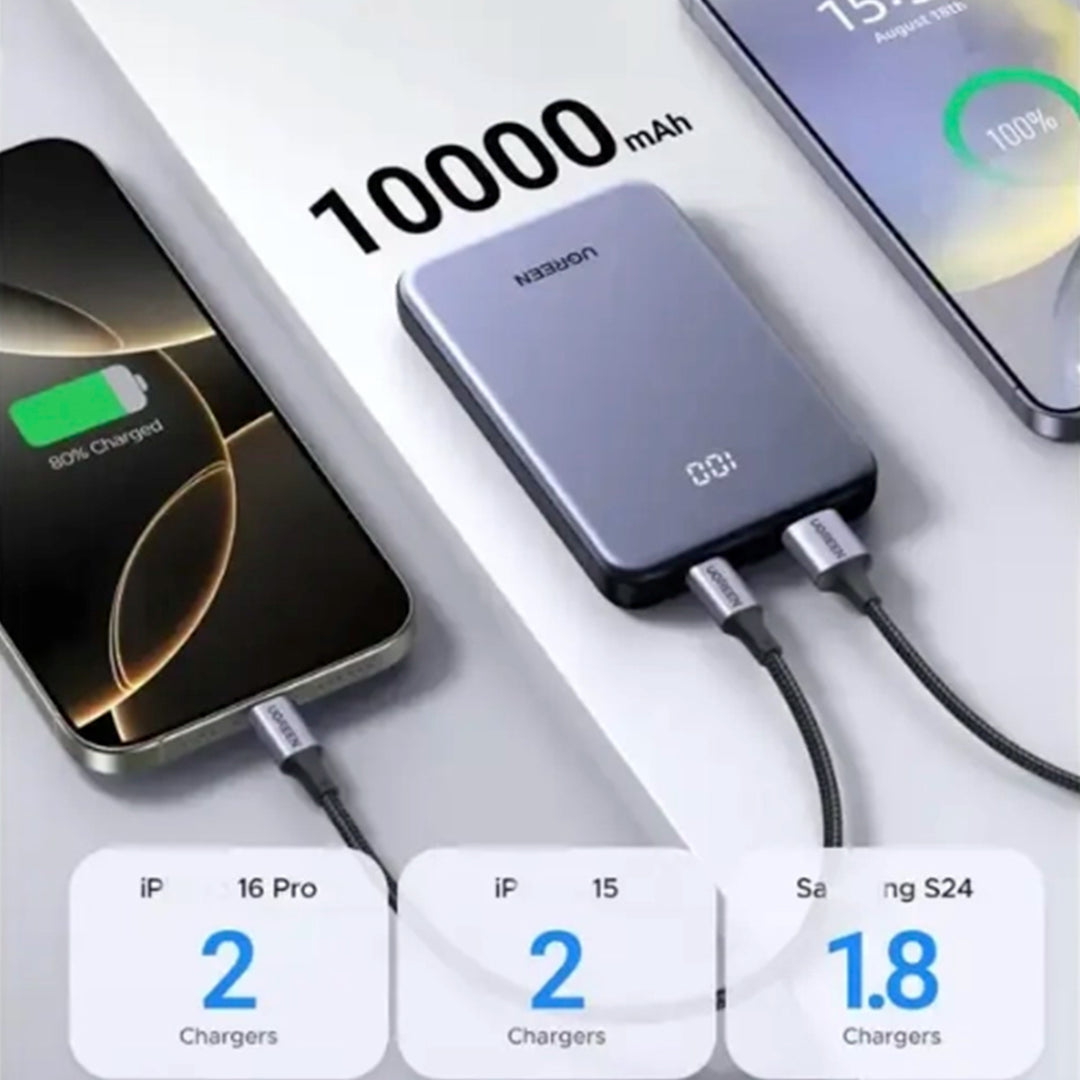 PowerBank Ugreen 30W, 20000 mAh, PB528 con cable integrado