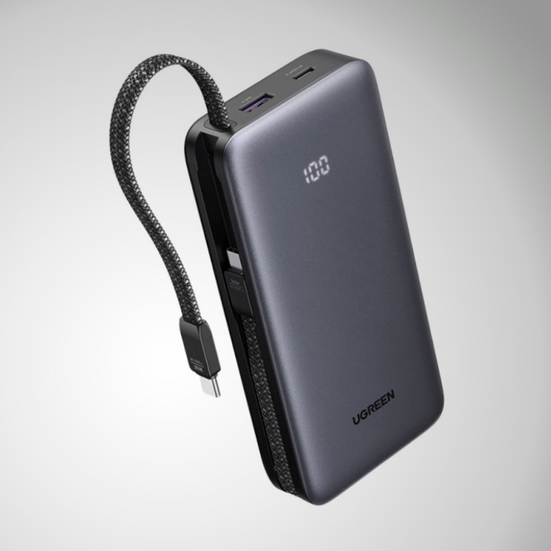 PowerBank Ugreen 30W, 20000 mAh, PB528 con cable integrado