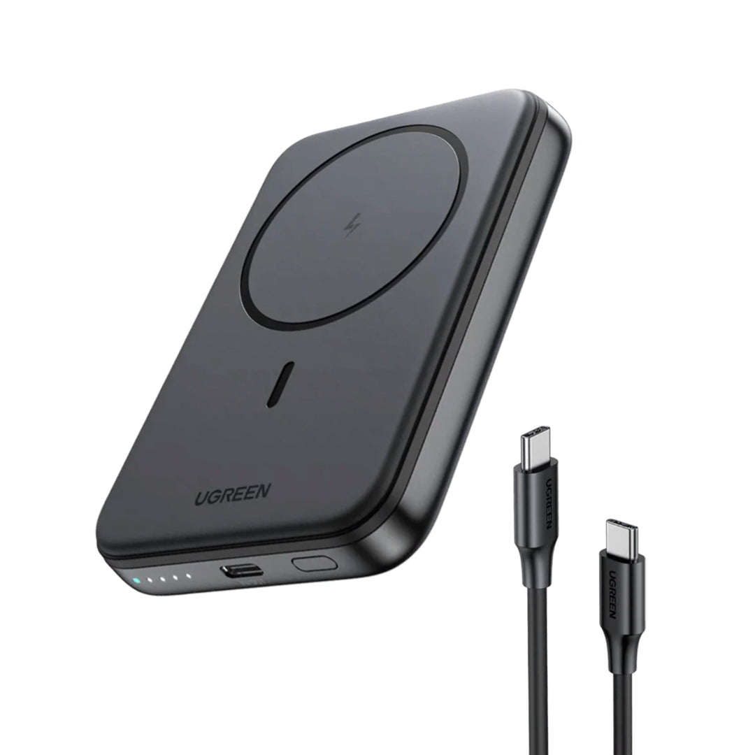 Power bank magnético Ugreen PB561 de 10000 mAh, 20 W, 15 W inalámbrico, color gris espacial