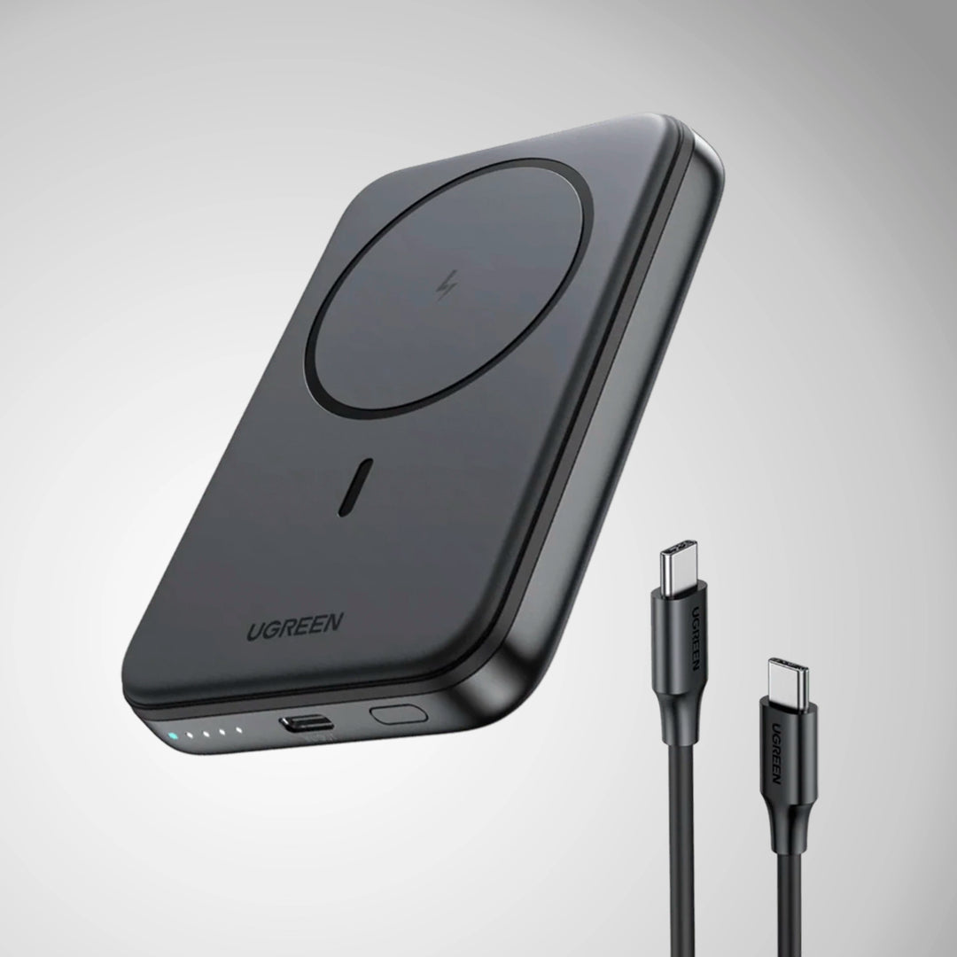 Power bank magnético Ugreen PB561 de 10000 mAh, 20W, 15W inalámbrico, color gris espacial