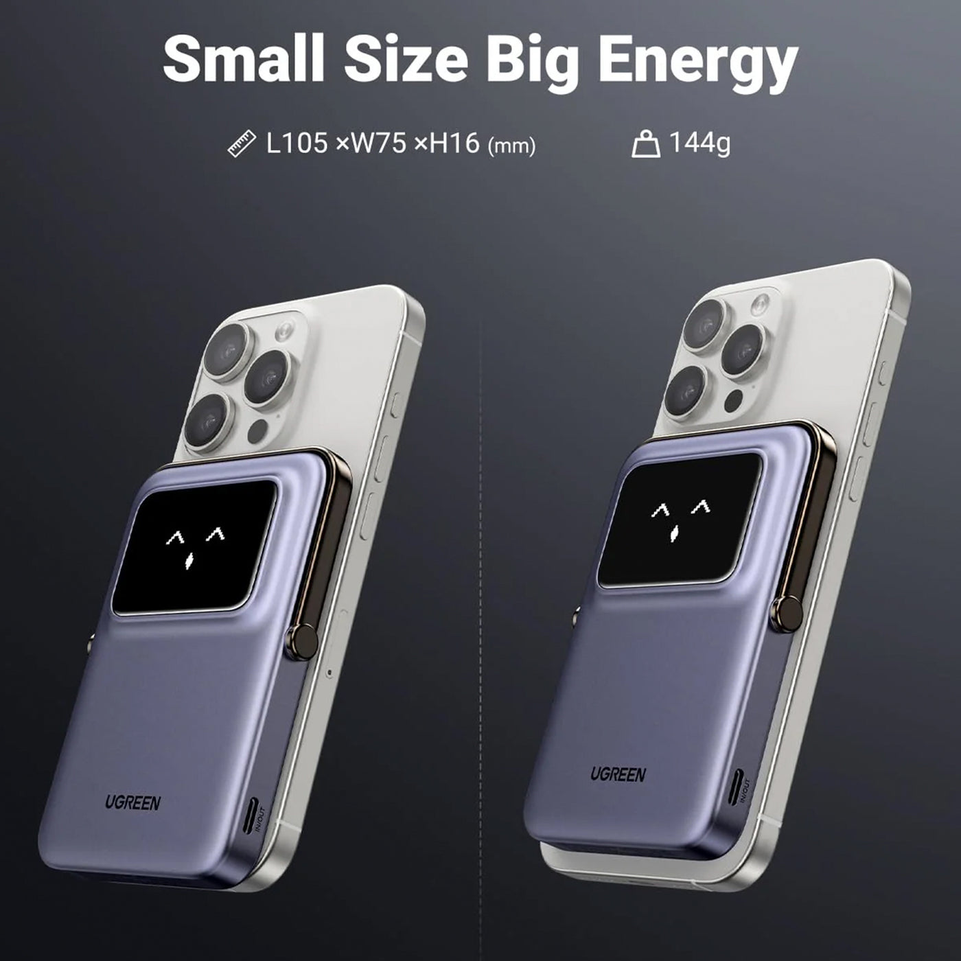 Cargador portátil Magnético Ugreen 5000mAh 20W Purple PB571 - Achorao