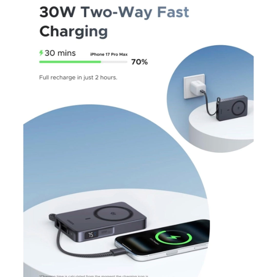 Power bank UGREEN inalámbrico MagFlow 30w 10000 mAh PB773