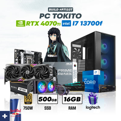 CPU TOKITO #P7133T INTEL CORE I7 13700F | RTX 4070TI 12GB | 1TB SSD | 16GB RAM | ENF. LIQ.