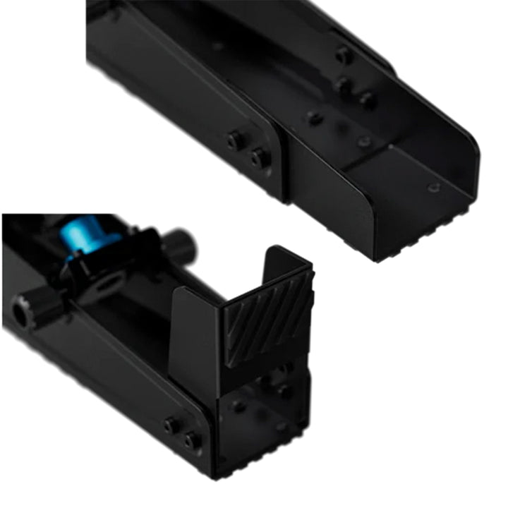Logitech G RS pedal set with USB connection for racing simulators, featuring sturdy design and adjustable pedal positions.
