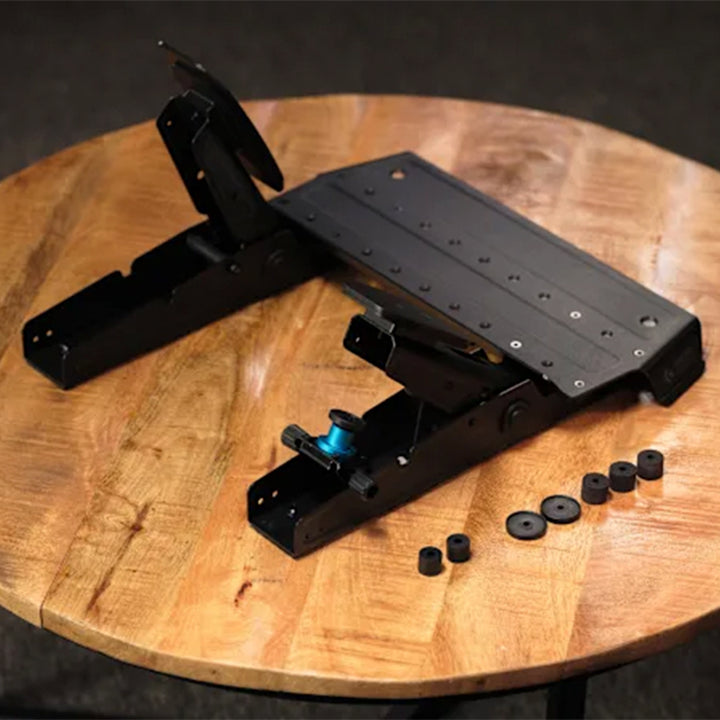 Logitech G RS pedals for racing simulators, sturdy USB pedal set with adjustable tension and non-slip base.