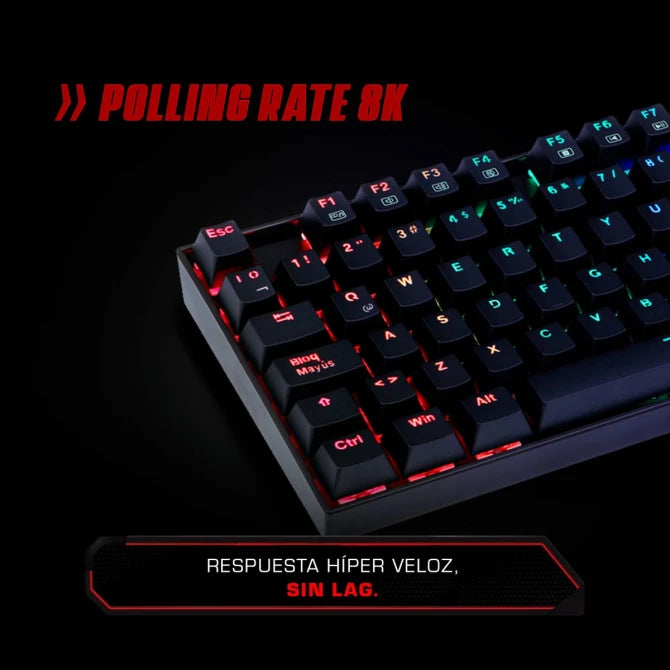 Teclado mecánico gamer Redragon Kumara K552HE Cableado Español Black - Magnetic Switch