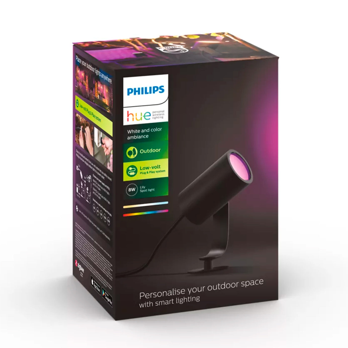 Foco para exteriores Phillips Hue Lily Spike Black - Achorao