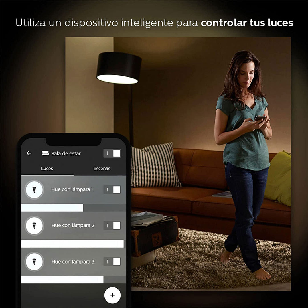 Foco Philips Hue A60  E27 Luz Calida 9.5W BT - Achorao