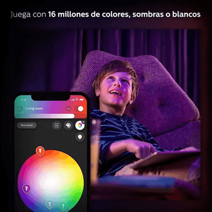 Focos Inteligentes BT Philips Hue Starter Kit x3 E27+ Bridge Color + Dimmer switch - Achorao