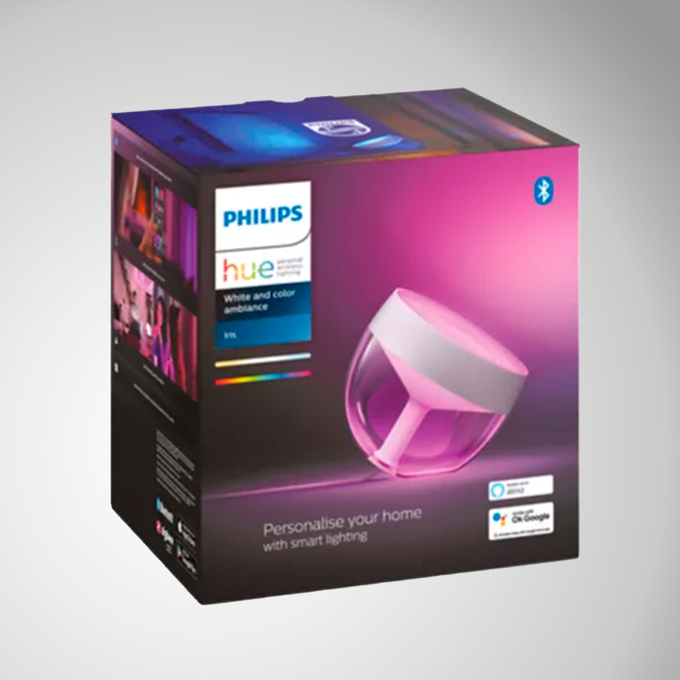 Lámpara de mesa Philips Hue Iris White and Color Ambiance Iluminación inteligente con Bluetooth - Achorao