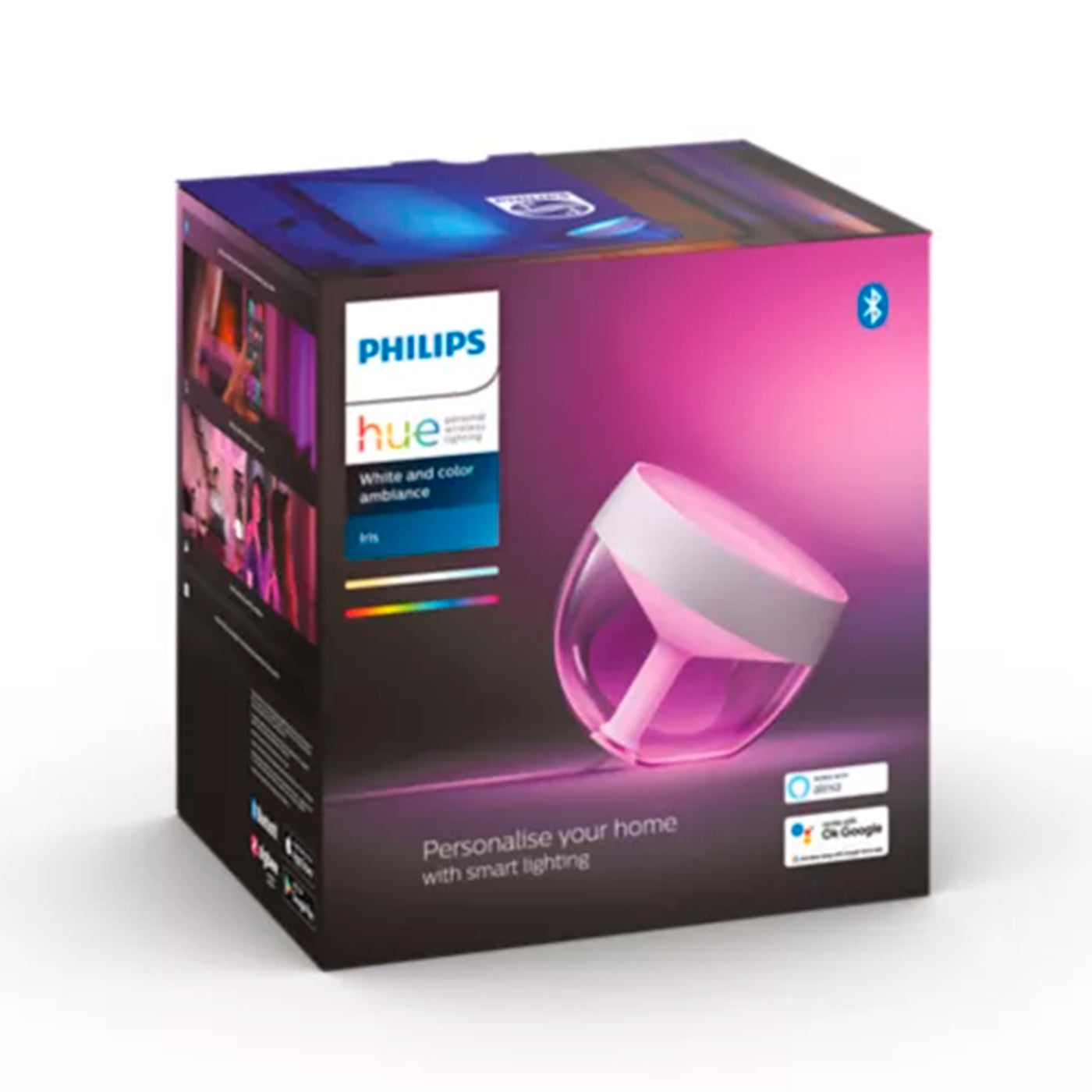 Lámpara de mesa Philips Hue Iris White and Color Ambiance Iluminación inteligente con Bluetooth - Achorao