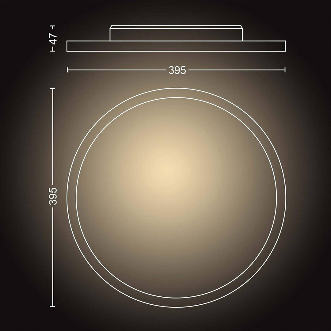 Philips Hue - Panel Led Inteligente Aurelle, 21W-2450 lúmens, Luz Blanca de Cálida a Fría, Compatible con Alexa y Google Home, 39cm diámetro, Blanco - Achorao