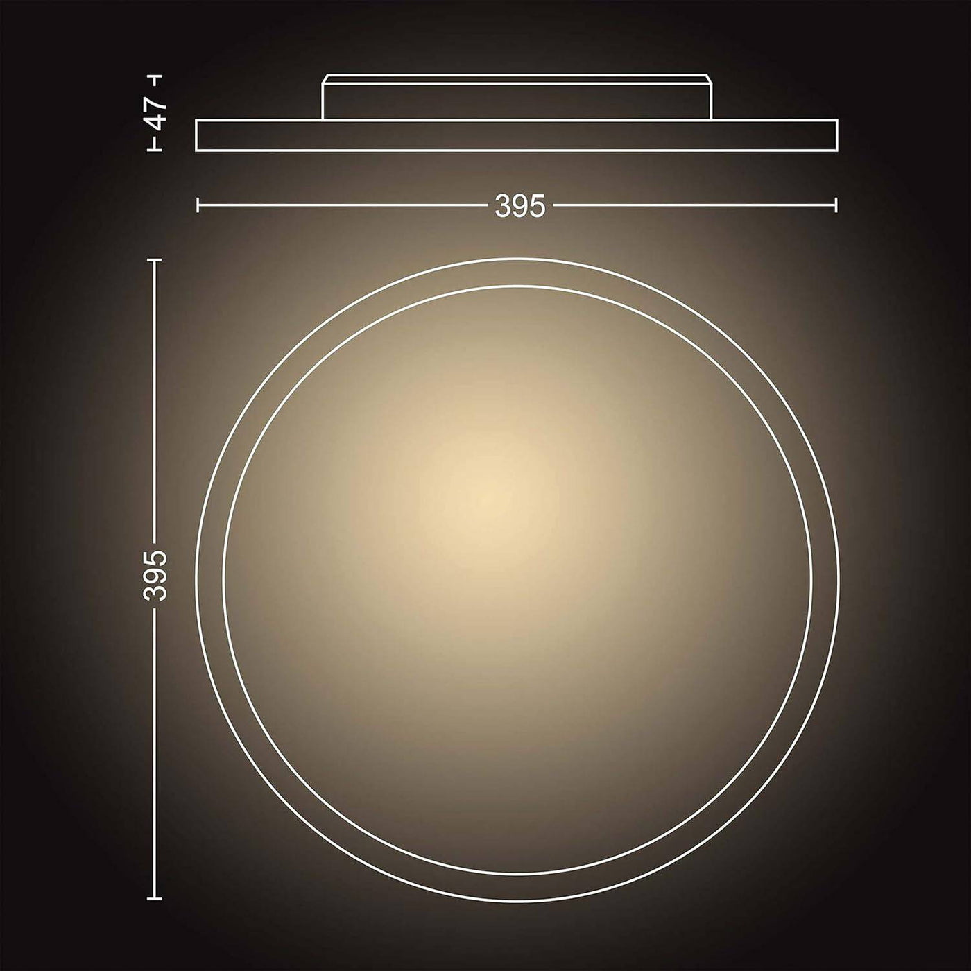 Philips Hue - Panel Led Inteligente Aurelle, 21W-2450 lúmens, Luz Blanca de Cálida a Fría, Compatible con Alexa y Google Home, 39cm diámetro, Blanco - Achorao