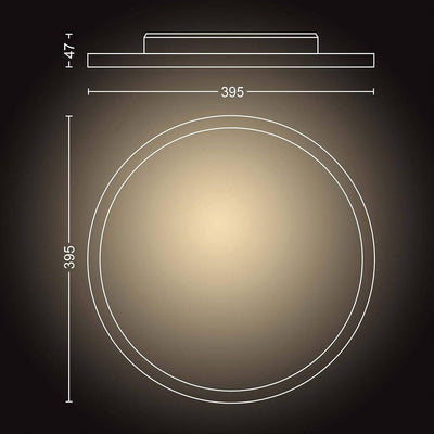 Philips Hue - Panel Led Inteligente Aurelle, 21W-2450 lúmens, Luz Blanca de Cálida a Fría, Compatible con Alexa y Google Home, 39cm diámetro, Blanco - Achorao