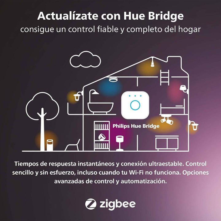 Philips Hue - Panel Led Inteligente Aurelle, 21W-2450 lúmens, Luz Blanca de Cálida a Fría, Compatible con Alexa y Google Home, 39cm diámetro, Blanco - Achorao