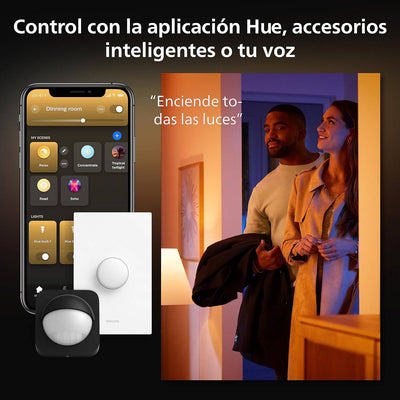 Philips Hue - Panel Led Inteligente Aurelle, 21W-2450 lúmens, Luz Blanca de Cálida a Fría, Compatible con Alexa y Google Home, 39cm diámetro, Blanco - Achorao