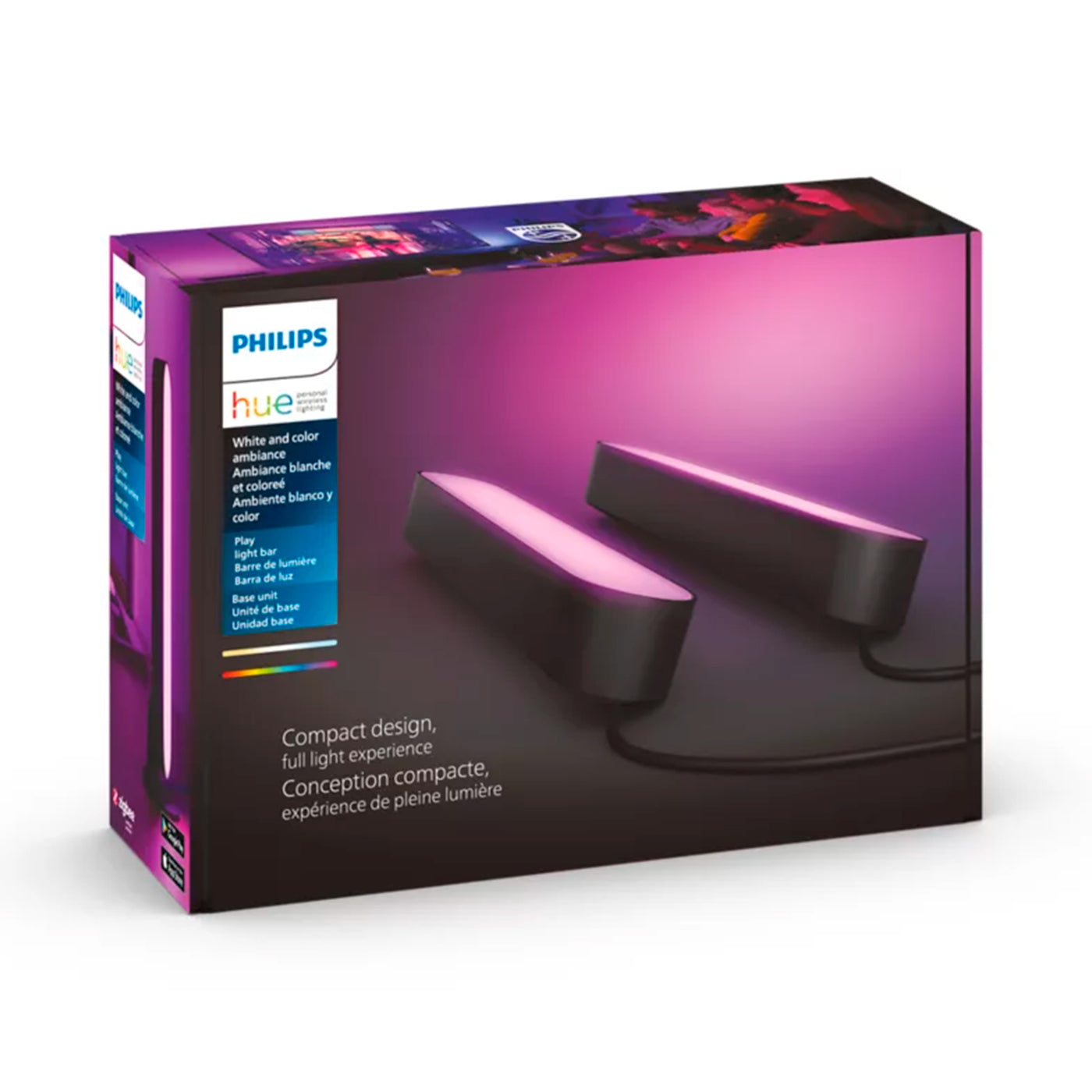 Paquete doble de barra de luz Play Philips Hue, led inteligente multi color x2 - Achorao