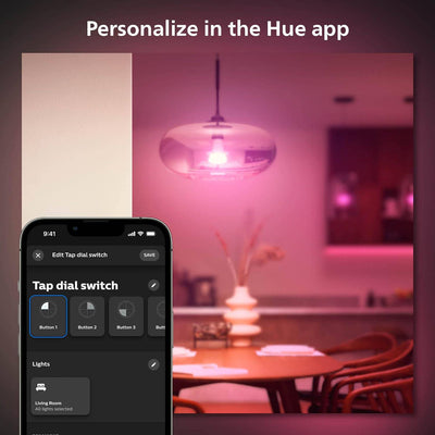 Philips Hue Tap Dial Switch - Fácil Control Smart Light. Iluminación Automática Interior, Escenografías, Ambientación y Atenuación - Achorao