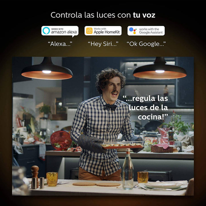 Starter Kit x2 Focos Inteligentes Cálido Philips Hue E27 9w + Bridge - Achorao