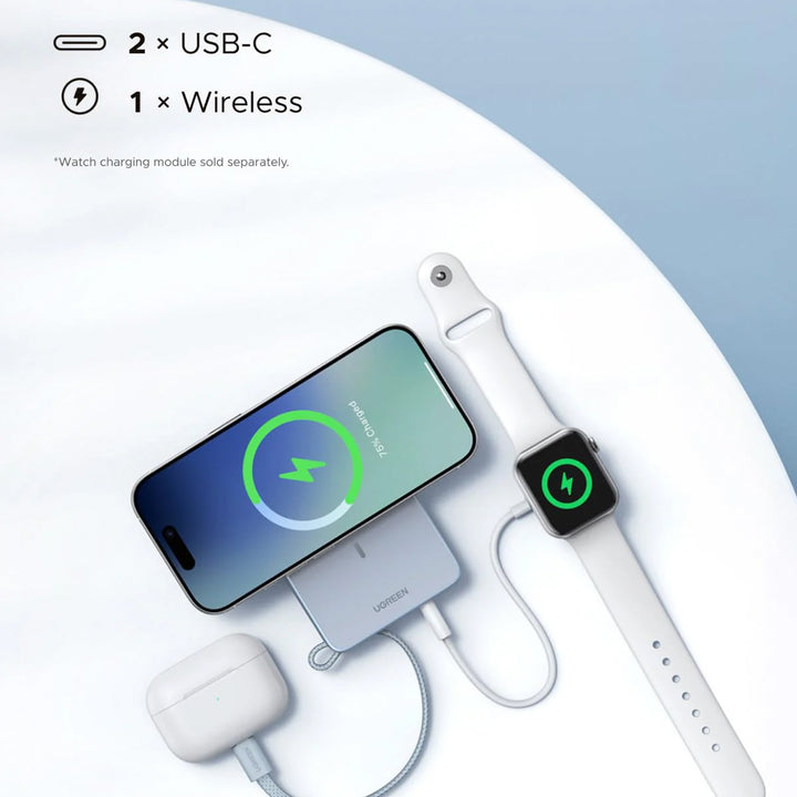 Power bank UGREEN PB773 10000 mAh, 25 W inalámbrico - Achorao