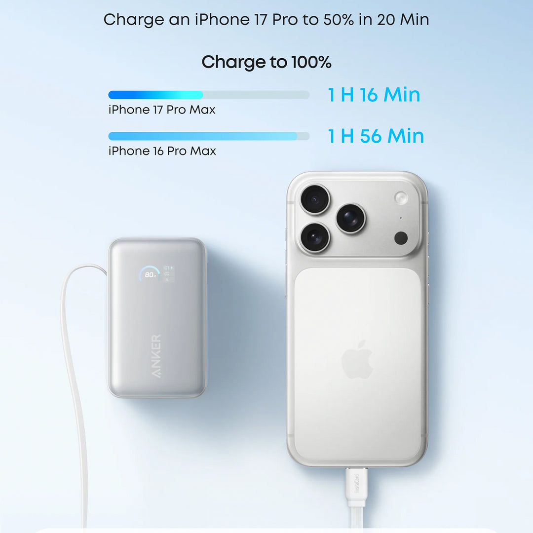 Power Bank Anker Nano 10000 mAh 45W con Cable Retractil Tipo C