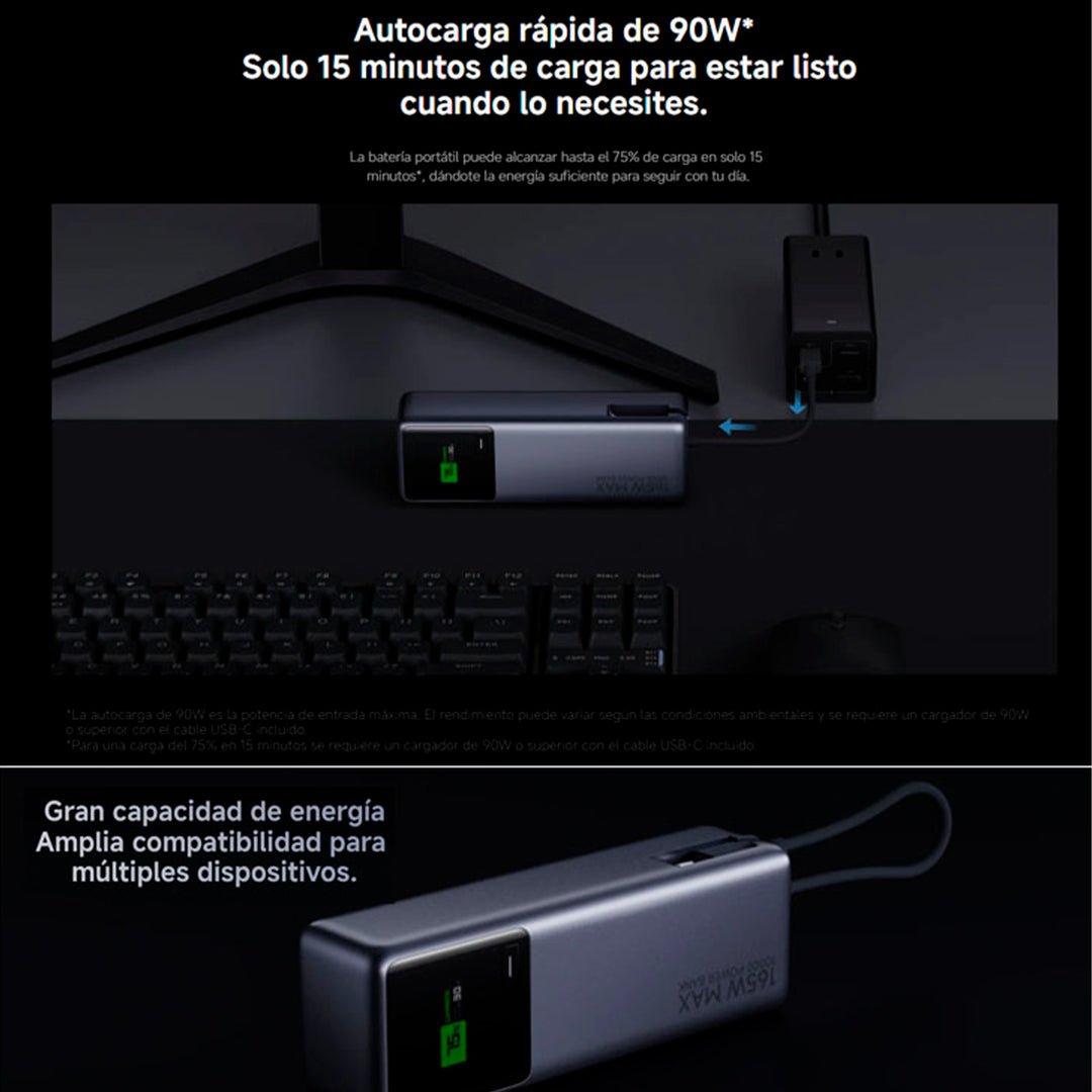 Power Bank Xiaomi 165W 10000mAh con cable integrado GL PB1165MI