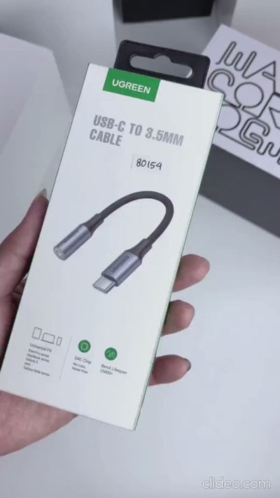 Cable Hembra UGREEN USB Tipo C a 3.5mm  10cm (Gray) AV142