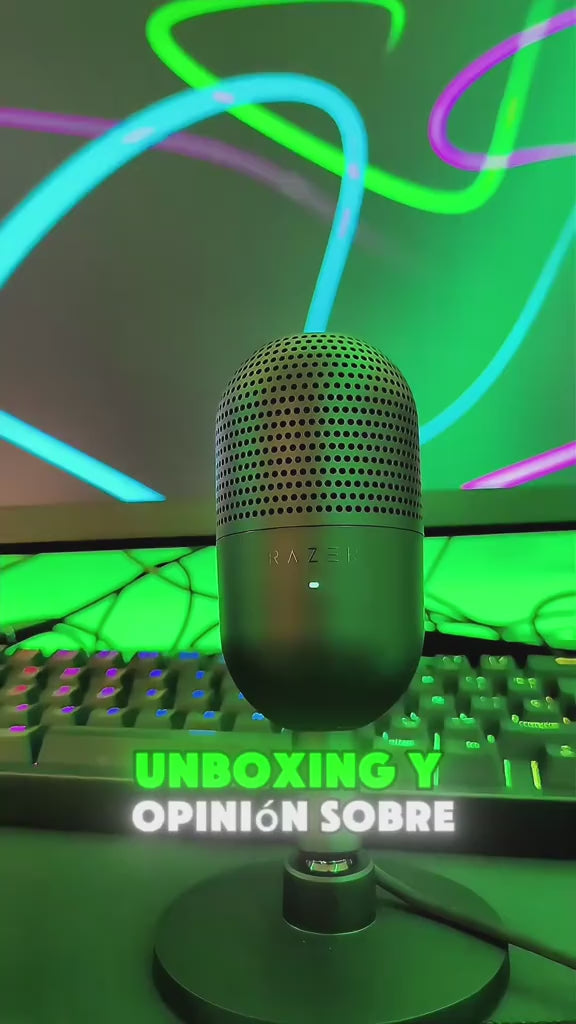 Micrófono Razer Seiren V3 Mini USB Streaming Supercardioide c/n Sensor Touch Silent