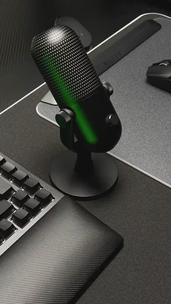 Micrófono Razer Seiren V3 Chroma USB Streaming Supercardioide c/n Sensor Touch Silent