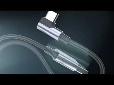 Cable UGREEN US284, USB-A a USB-C, ángulo recto, gris espacial